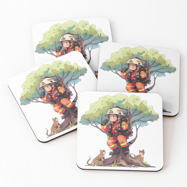 Item preview, Rescue Whiskers - Firefighter & Feline Friends Art designed and sold by NovaGenArt.