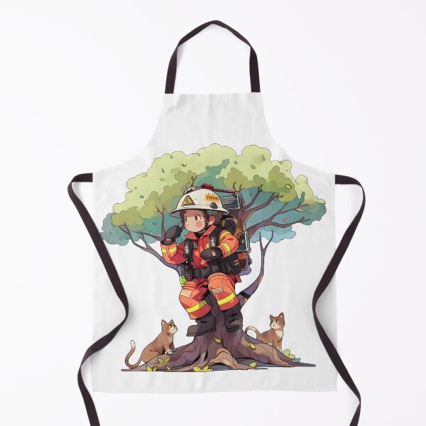 Item preview, Rescue Whiskers - Firefighter & Feline Friends Art designed and sold by NovaGenArt.