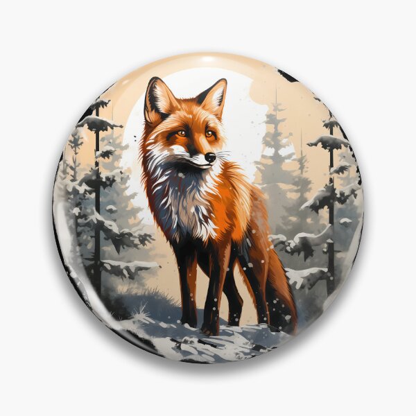 Item preview, Pretty orange watercolor fox in winter woodland forest art Illustration designed and sold by NBSStore.