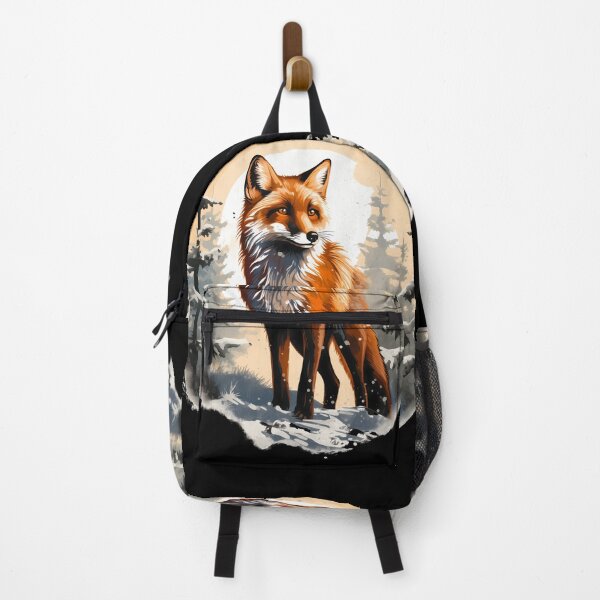 Item preview, Pretty orange watercolor fox in winter woodland forest art Illustration designed and sold by NBSStore.