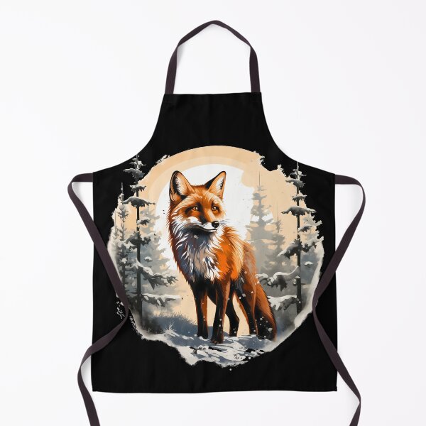 Item preview, Pretty orange watercolor fox in winter woodland forest art Illustration designed and sold by NBSStore.