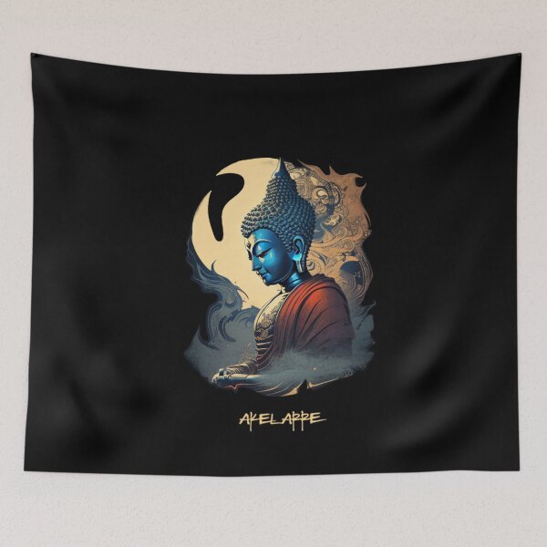 Item preview, Blue Buddha Statue, Akelarre designed and sold by AkelarreDesigns.