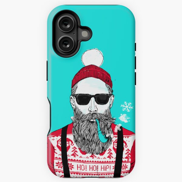 Christmas - Ho Ho Hipster (Koh Phi Phi Lagune Blue Version) iPhone Tough Case