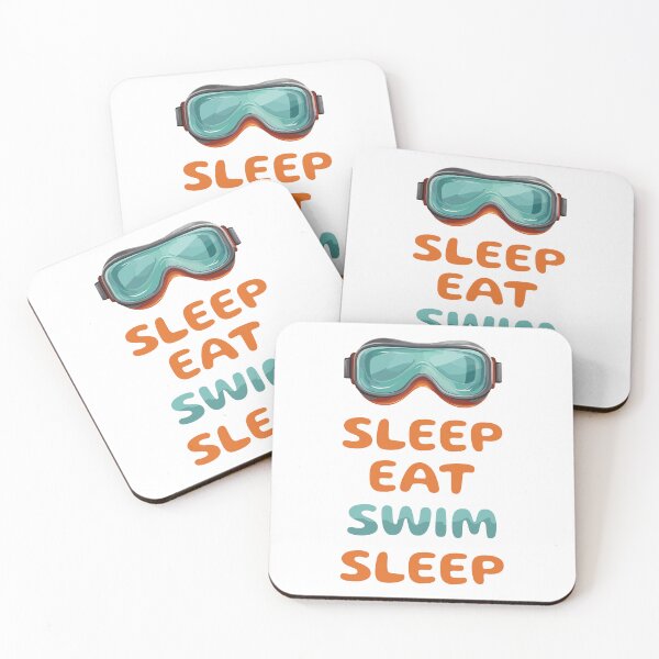 Item preview, Sleep eat swim sleep designed and sold by twisted-dot.
