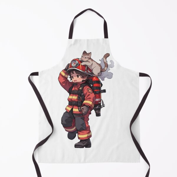 Item preview, Kitty on Duty - Heartwarming Firefighter Companion designed and sold by NovaGenArt.