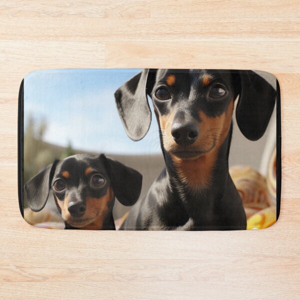 Item preview, Realistic Animals Unique Artwork Two Dachshund Puppies Cute Weiner Dog B296 designed and sold by MPCFICTION.