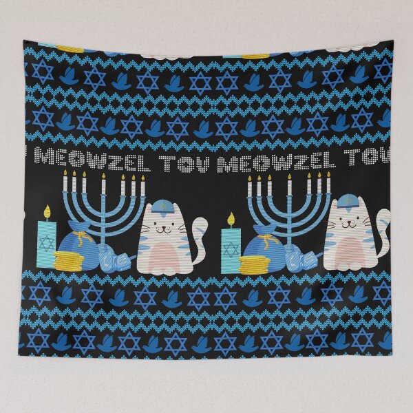 Item preview, Meowzel Tov Jewish Cat Funny Chanukah Present For Family and Friends designed and sold by Chmielayka.