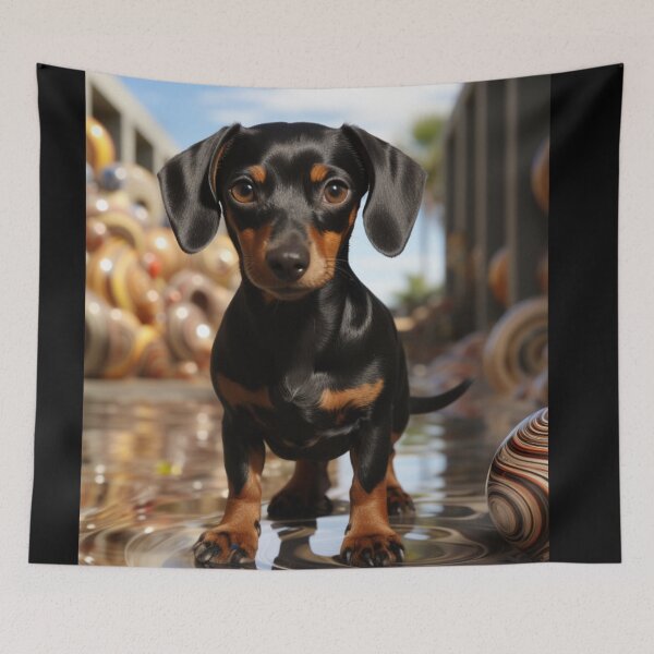 Item preview, Realistic Animals Dachshund Puppy Art Cute Weiner Dog Unique Artwork B295 designed and sold by MPCFICTION.