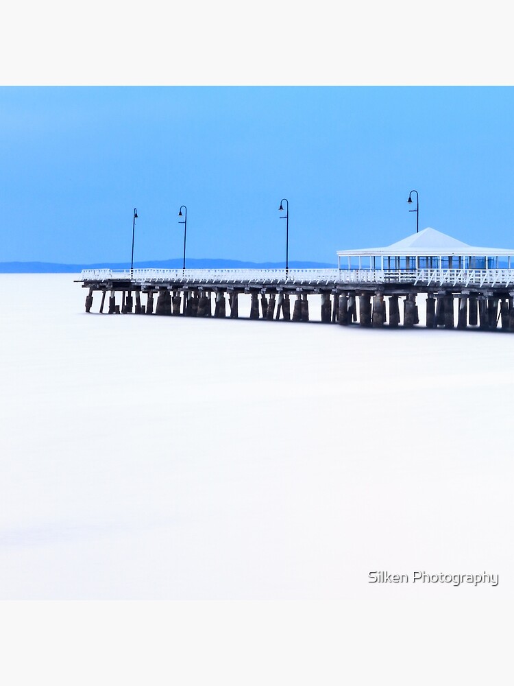 White and Blue Pier by silkenphotos