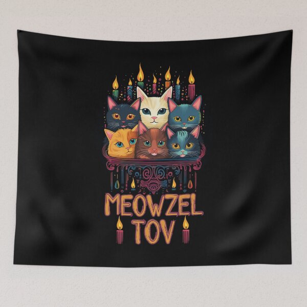Item preview, Meowzel Tov Jewish Cat Funny Chanukah Present For Family and Friends designed and sold by Chmielayka.