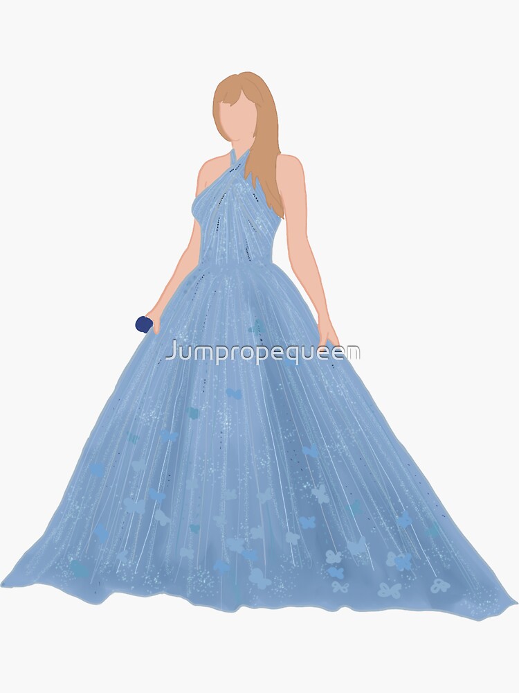 Taylor Swift blue dress sticker" Sticker for Sale by Jumpropequeen |  Redbubble