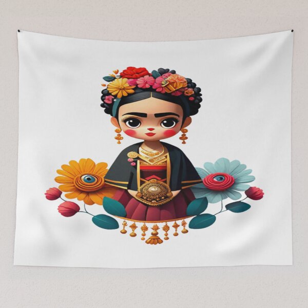 Item preview, Frida Kahlo And Flowers designed and sold by vuslatmedia.