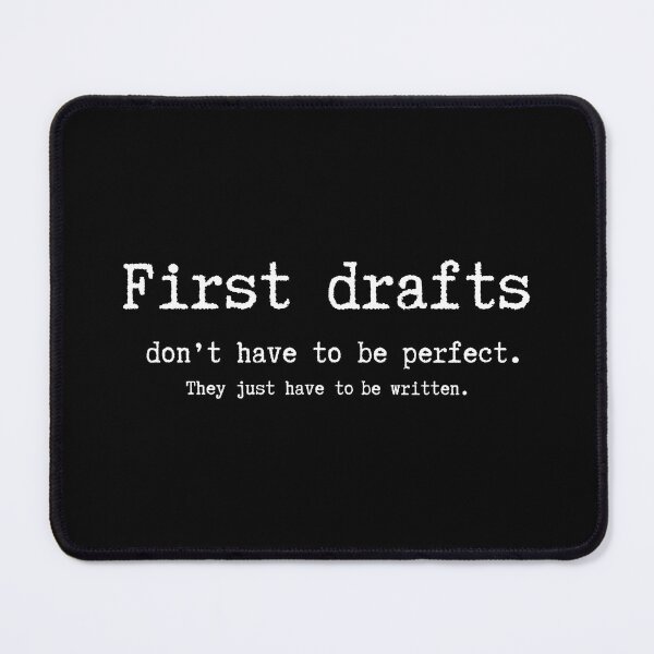 Item preview, FIRST DRAFTS (white text) Literary Quote designed and sold by EllieMonroe.