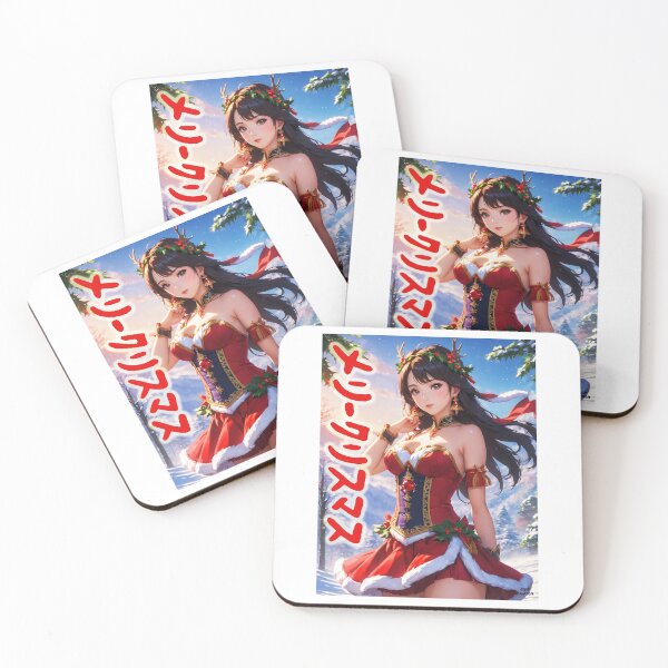 Item preview, School Girl as Santa Claus; Japanese Anime; designed and sold by StickerApe.