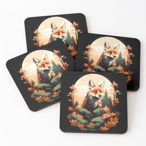 Item preview, Beautiful red fox in forest nature Illustration designed and sold by NBSStore.