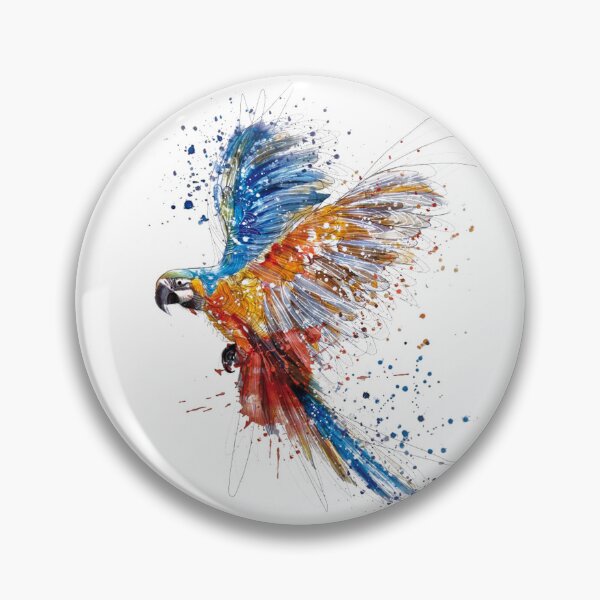 Artikelvorschau, Papagei-Aquarell-Spritzer-Farbdesign entworfen und verkauft von catchyology.