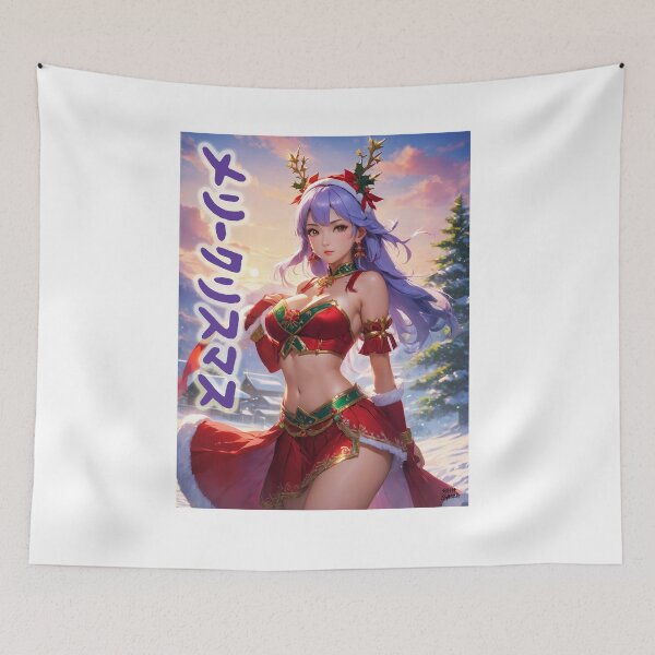 Item preview, School Girl as Santa Claus; Japanese Anime; designed and sold by StickerApe.