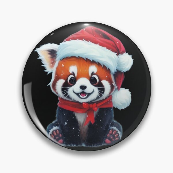 Item preview, Cute Red Panda In A Santa Claus Hat  Christmas Snow designed and sold by Krieghorn.