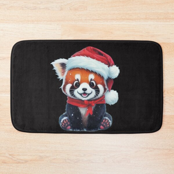 Item preview, Cute Red Panda In A Santa Claus Hat  Christmas Snow designed and sold by Krieghorn.