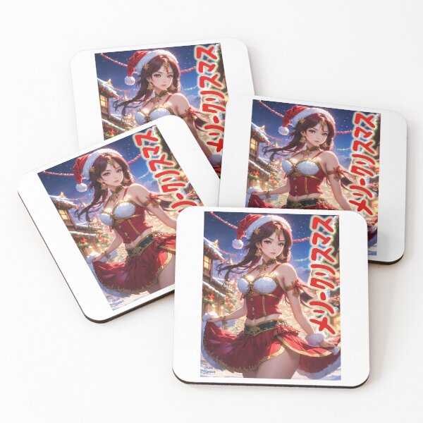 Item preview, School Girl as Santa Claus; Japanese Anime; designed and sold by StickerApe.