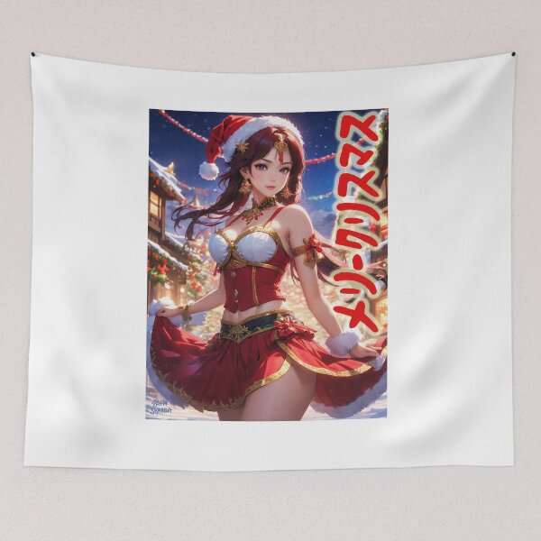 Item preview, School Girl as Santa Claus; Japanese Anime; designed and sold by StickerApe.