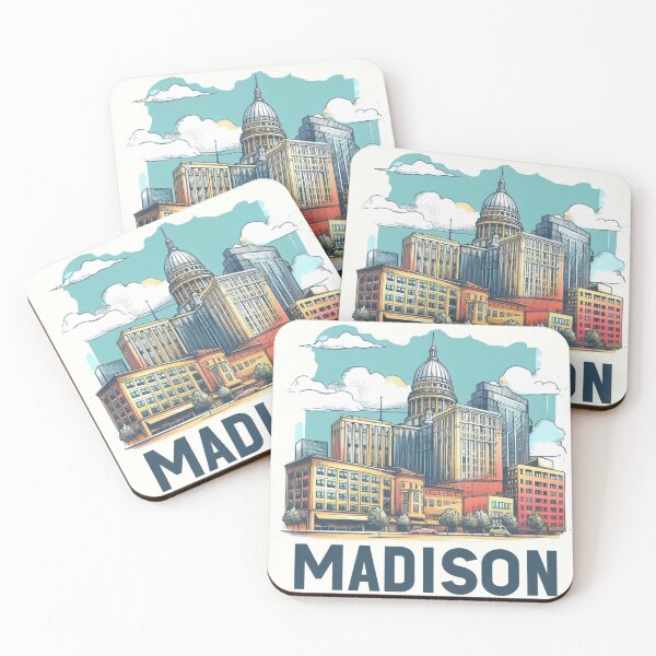 Item preview, Madison Wisconsin Watercolor Illustration designed and sold by PaintMeWorld.