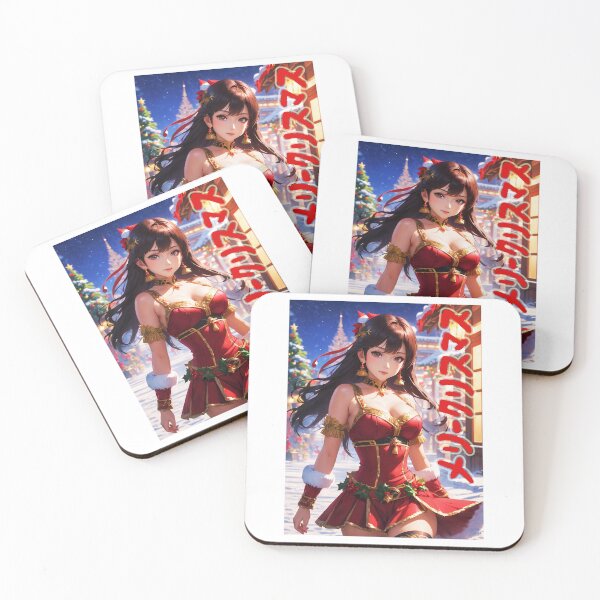 Item preview, School Girl as Santa Claus; Japanese Anime; designed and sold by StickerApe.