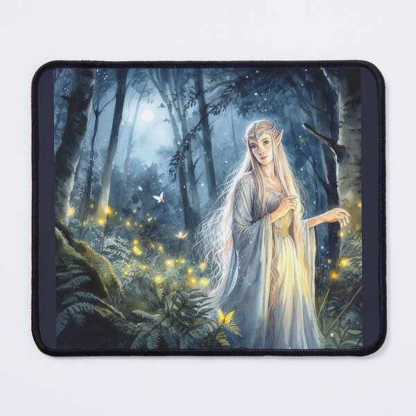 Item preview, Elven Princess Magic forest Fairy Girl Moonlight Wood Fantasy Art  designed and sold by ArtUnova.