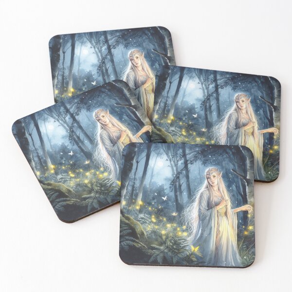 Item preview, Elven Princess Magic forest Fairy Girl Moonlight Wood Fantasy Art  designed and sold by ArtUnova.