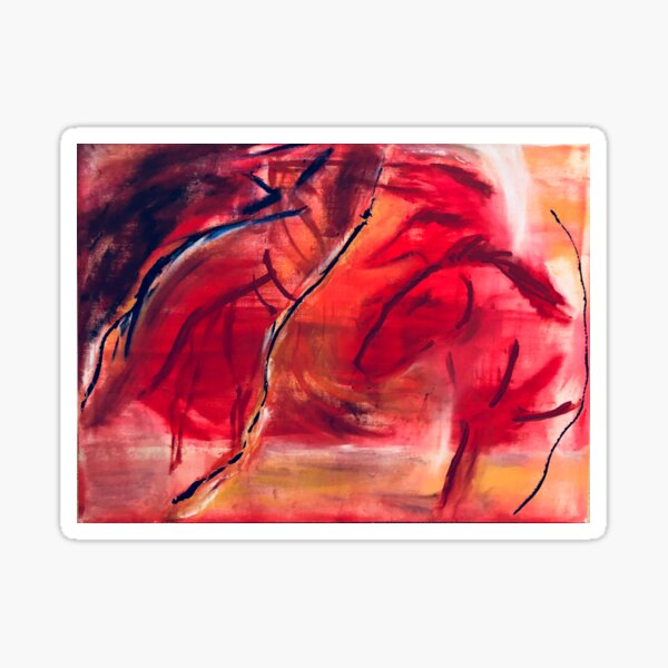 Horses in Red Sticker