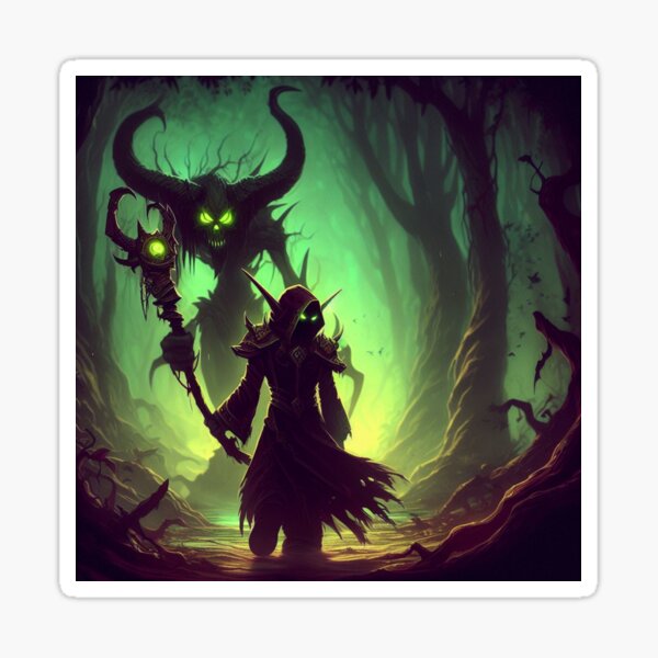 Item preview, Fel-lit Forest Warlock and Demon Companion designed and sold by FoxOfPixels.