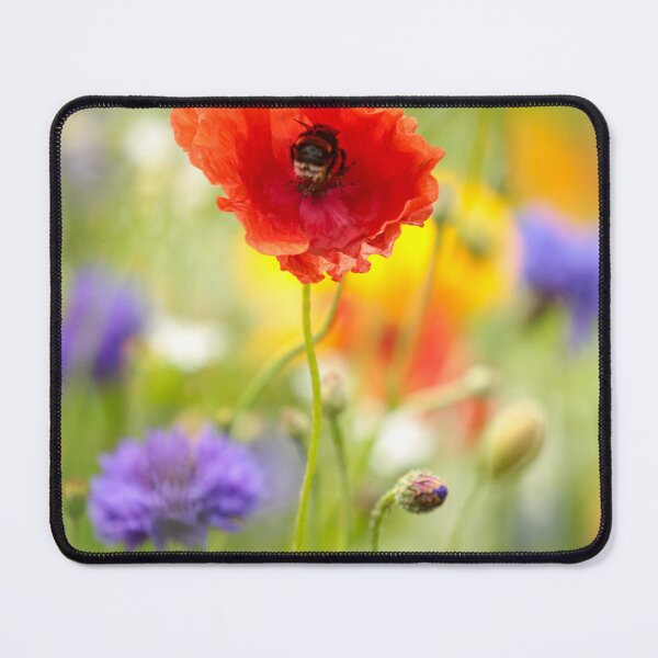 Item preview,  Digital Photograph of Poppy with bee  and meadow flowers designed and sold by SimonJohnson1.