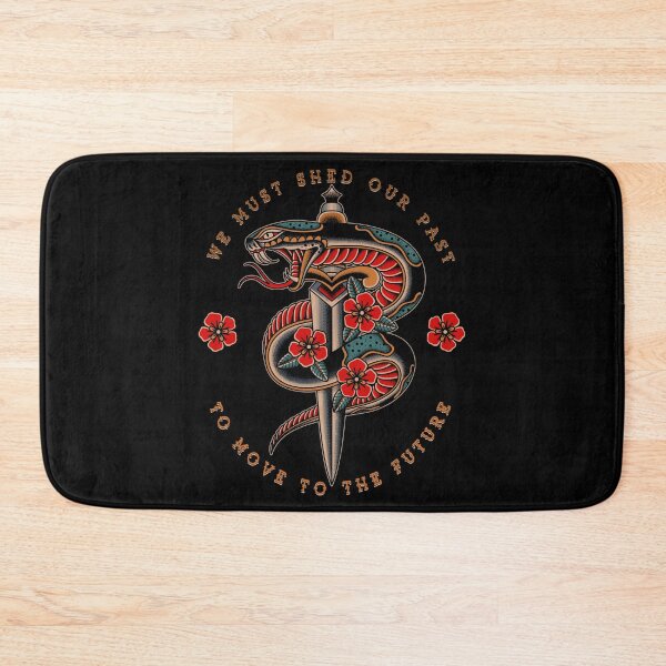 Item preview, Snake Tattoo, Old School Style, We Must Shed Our Past, Serpent and Roses Tattoo designed and sold by Proverbial Wisdom Design.