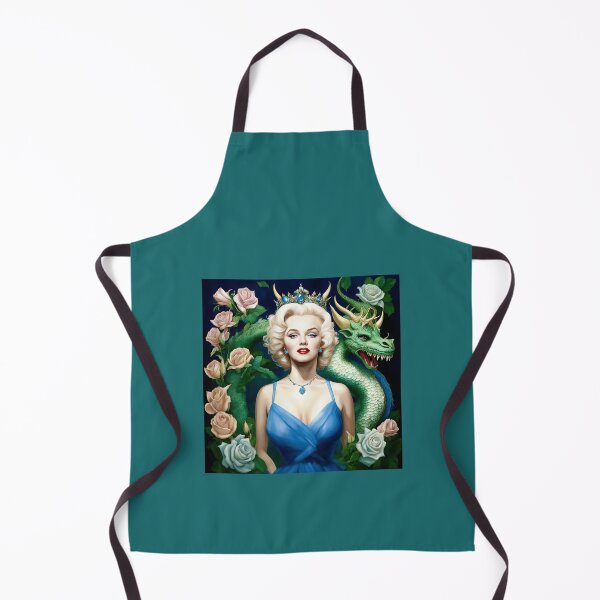 Item preview, Marilyn Monroe with a green dragon among rose flowers. designed and sold by Natalia-Vlad.