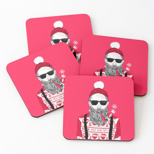 Item preview, Christmas - Ho Ho Hipster (Razzmatazz Fizz Red Version) designed and sold by Doozal.