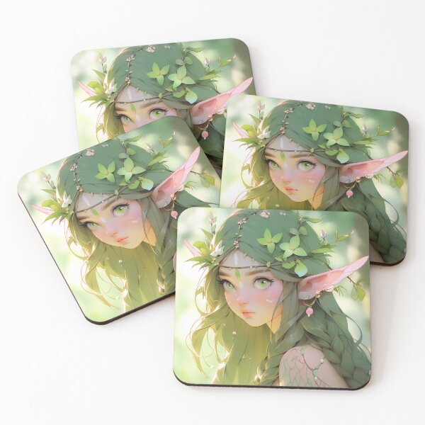 Item preview, Green Sweet Anime Elf Girl designed and sold by ArtsyChaosArt.