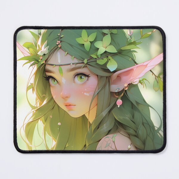 Item preview, Green Sweet Anime Elf Girl designed and sold by ArtsyChaosArt.