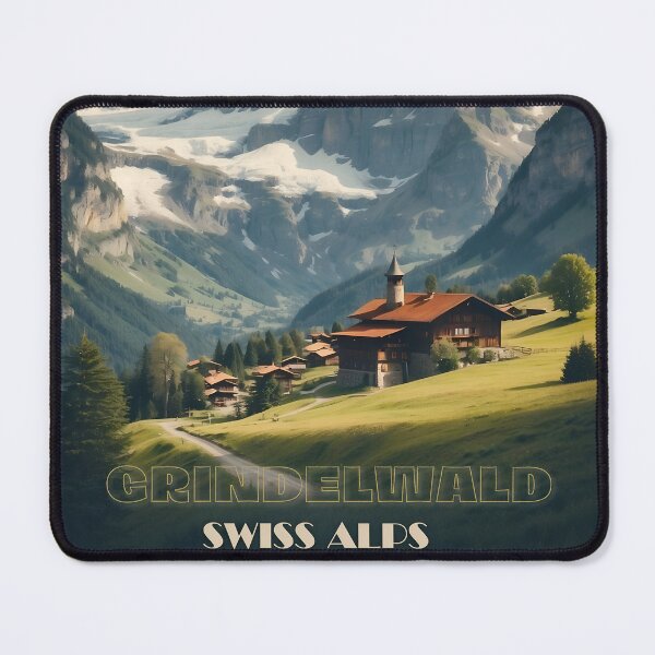 Item preview, Grindelwald Vintage Travel Poster - Swiss Alps Art designed and sold by Ceemko's Vintage Corner.