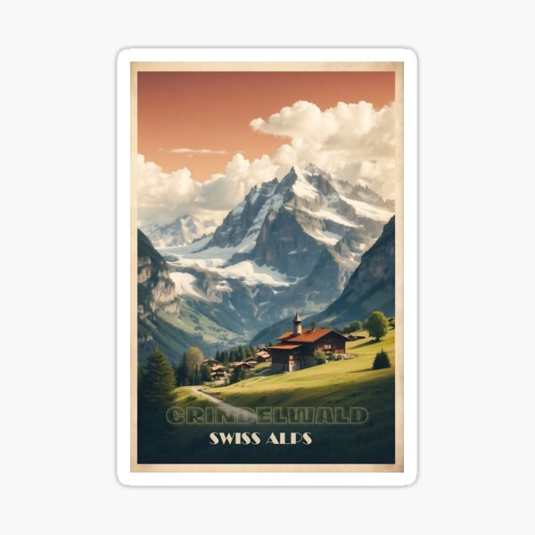 Travel Winter Sport Curling GRINDELWALD Switzerland Vintage
