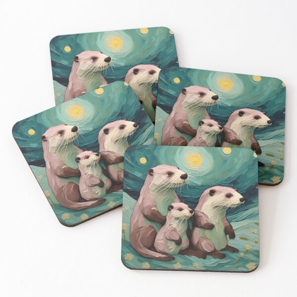 Item preview, Otter Family Van Gogh Style designed and sold by Angelandspot.