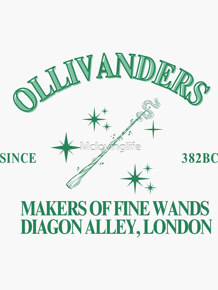 "OLLIVANDERS WAND SHOP " Sticker for Sale by Mclovinglife Redbubble