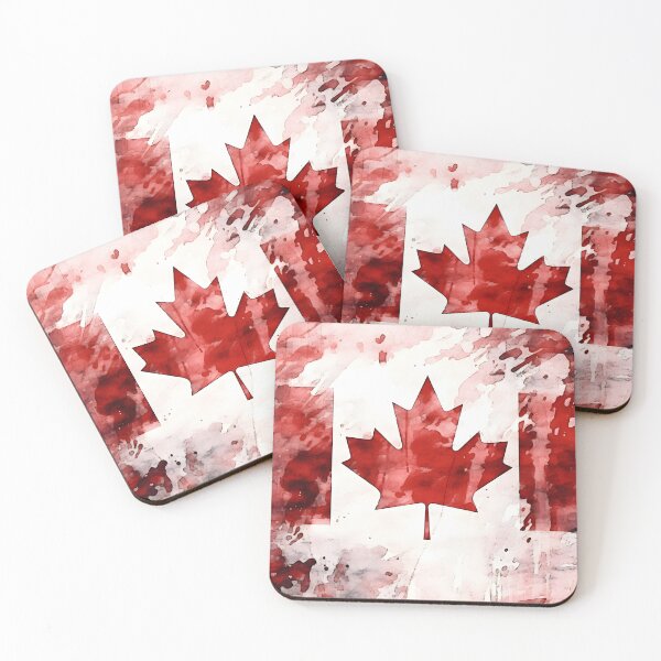 Item preview, watercolor canadian flag print designed and sold by dcrc.