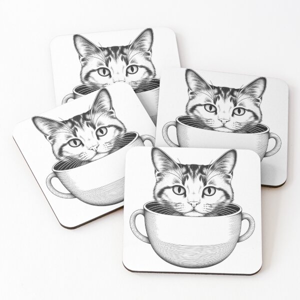 Item preview, Cozy Cuddles - Tiny Cat in a Cup designed and sold by TrendyTreasureP.