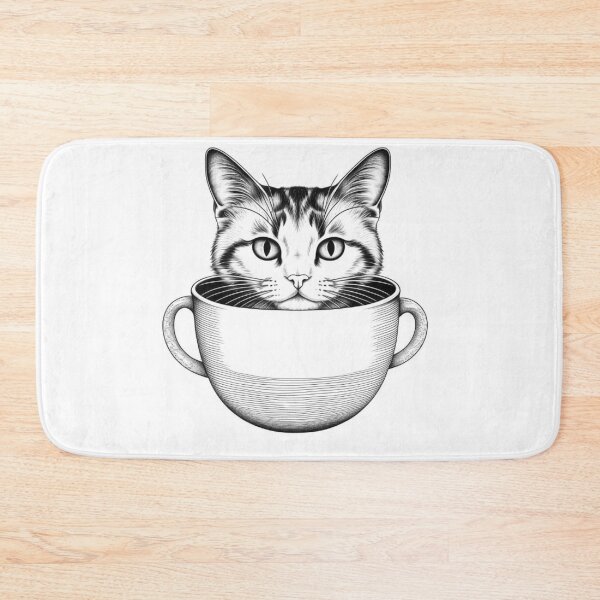Item preview, Cozy Cuddles - Tiny Cat in a Cup designed and sold by TrendyTreasureP.