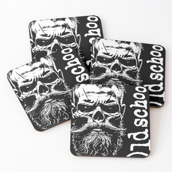 Item preview, Bearded old school skull designed and sold by einmal-art.