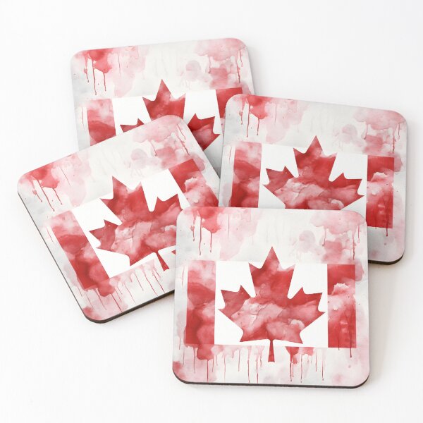 Item preview, watercolor canadian flag print designed and sold by dcrc.