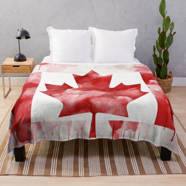 Item preview, watercolor canadian flag print designed and sold by dcrc.