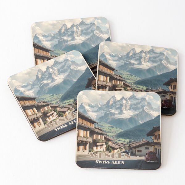 Item preview, Wengen Vintage Travel Poster - Swiss Alps Art designed and sold by Ceemko's Vintage Corner.