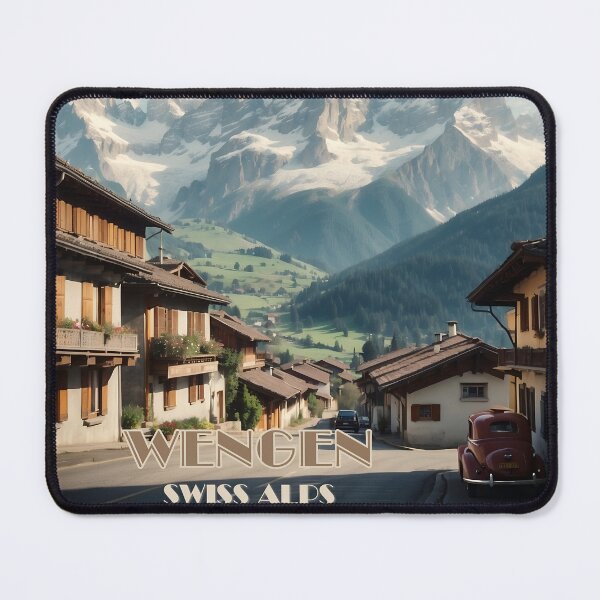 Item preview, Wengen Vintage Travel Poster - Swiss Alps Art designed and sold by Ceemko's Vintage Corner.