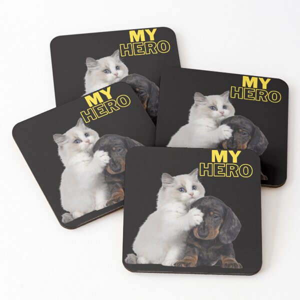 Item preview,  My hero. Funny T-shirt with a dog and a cat. designed and sold by Studio-wzory.